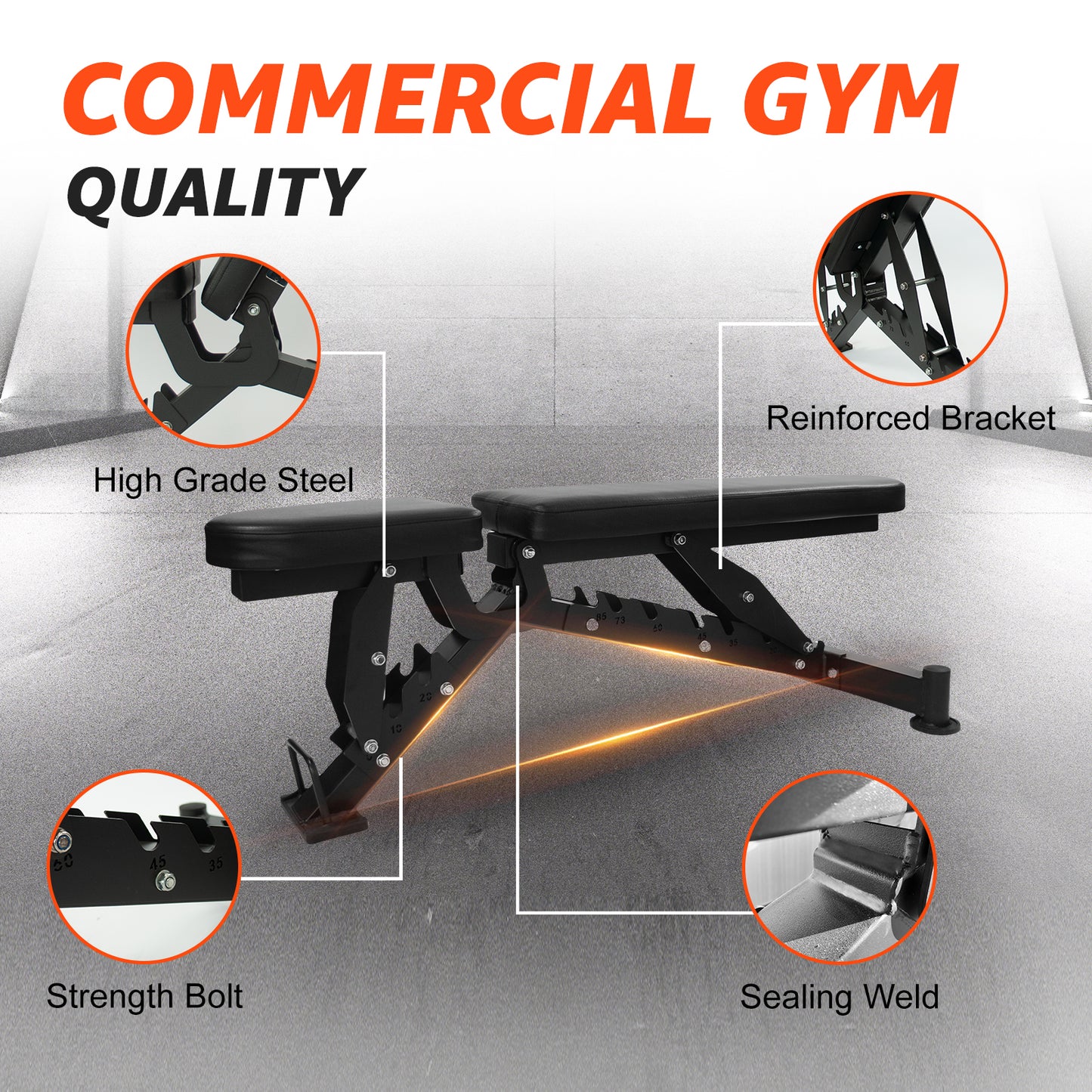 Adjustable Weight Bench, 1000LBS Weight Capacity Heavy-Duty Strength Training Bench, 8 Backrest & 3 Sitting Positions, Flat/Incline/Decline/Upright for Full Body Workout for Home Gym Dumbbell Exercise Black
