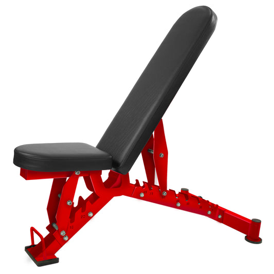 Adjustable Weight Bench, 1000LBS Weight Capacity Heavy-Duty Strength Training Bench, 8 Backrest & 3 Sitting Positions, Flat/Incline/Decline/Upright for Full Body Workout for Home Gym Dumbbell Exercise Red