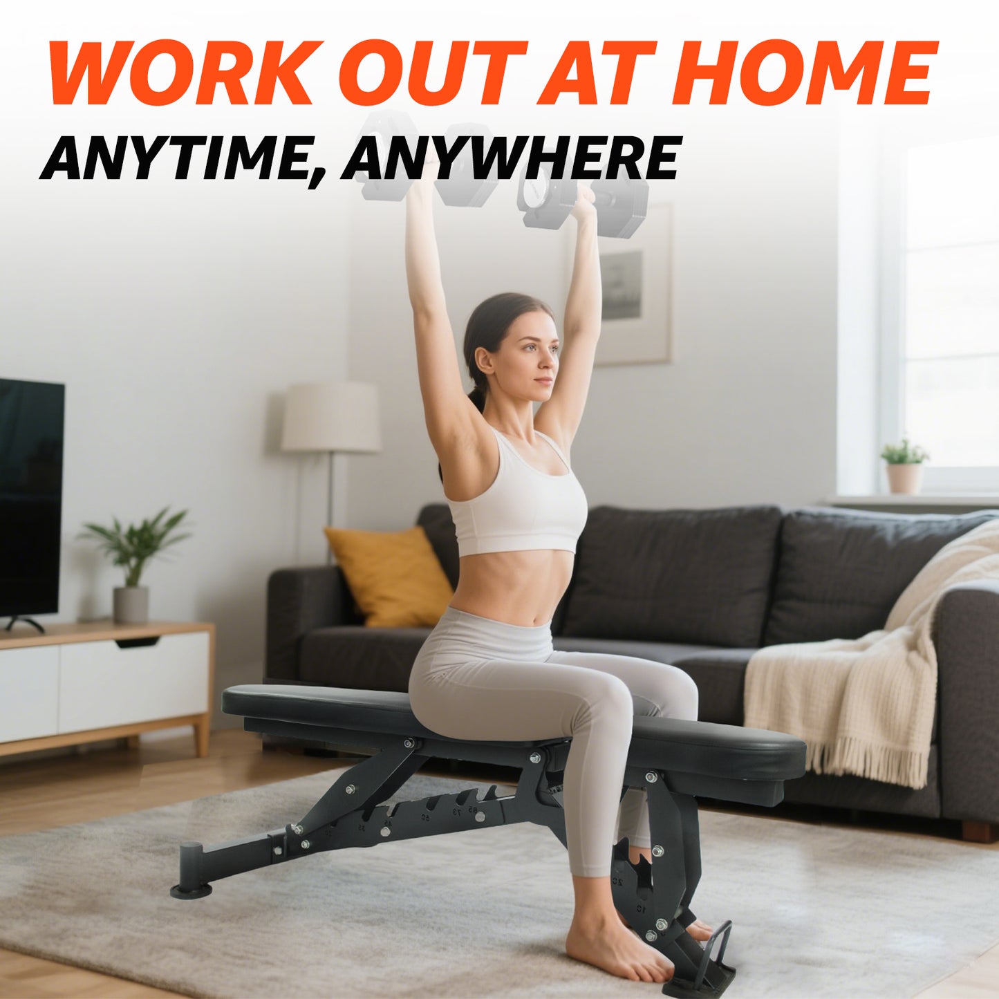 Adjustable Weight Bench, 1000LBS Weight Capacity Heavy-Duty Strength Training Bench, 8 Backrest & 3 Sitting Positions, Flat/Incline/Decline/Upright for Full Body Workout for Home Gym Dumbbell Exercise Black