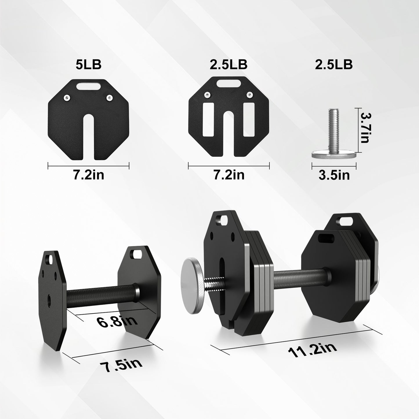 50LB Octagonal Dumbbells