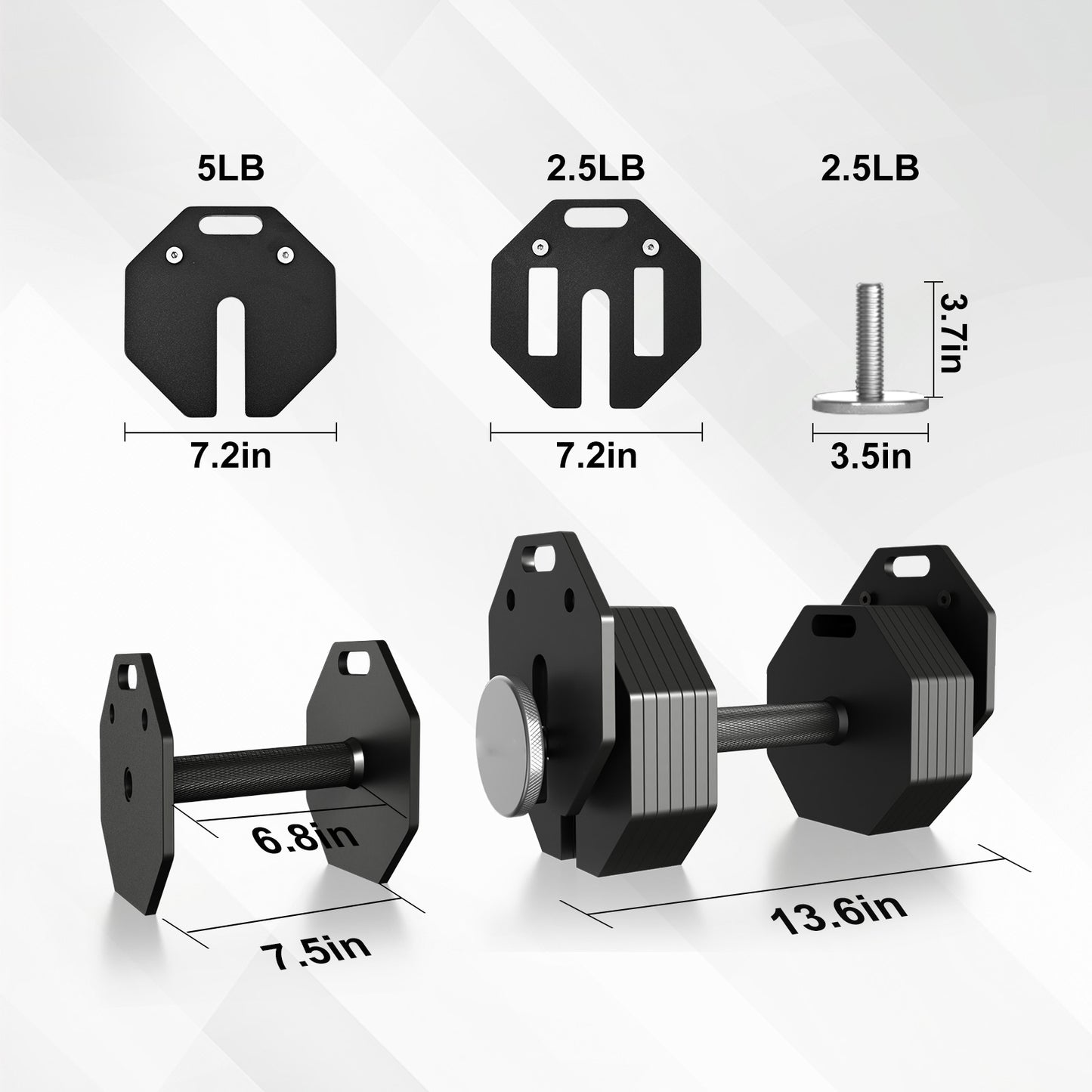 80LB Octagonal Dumbbells
