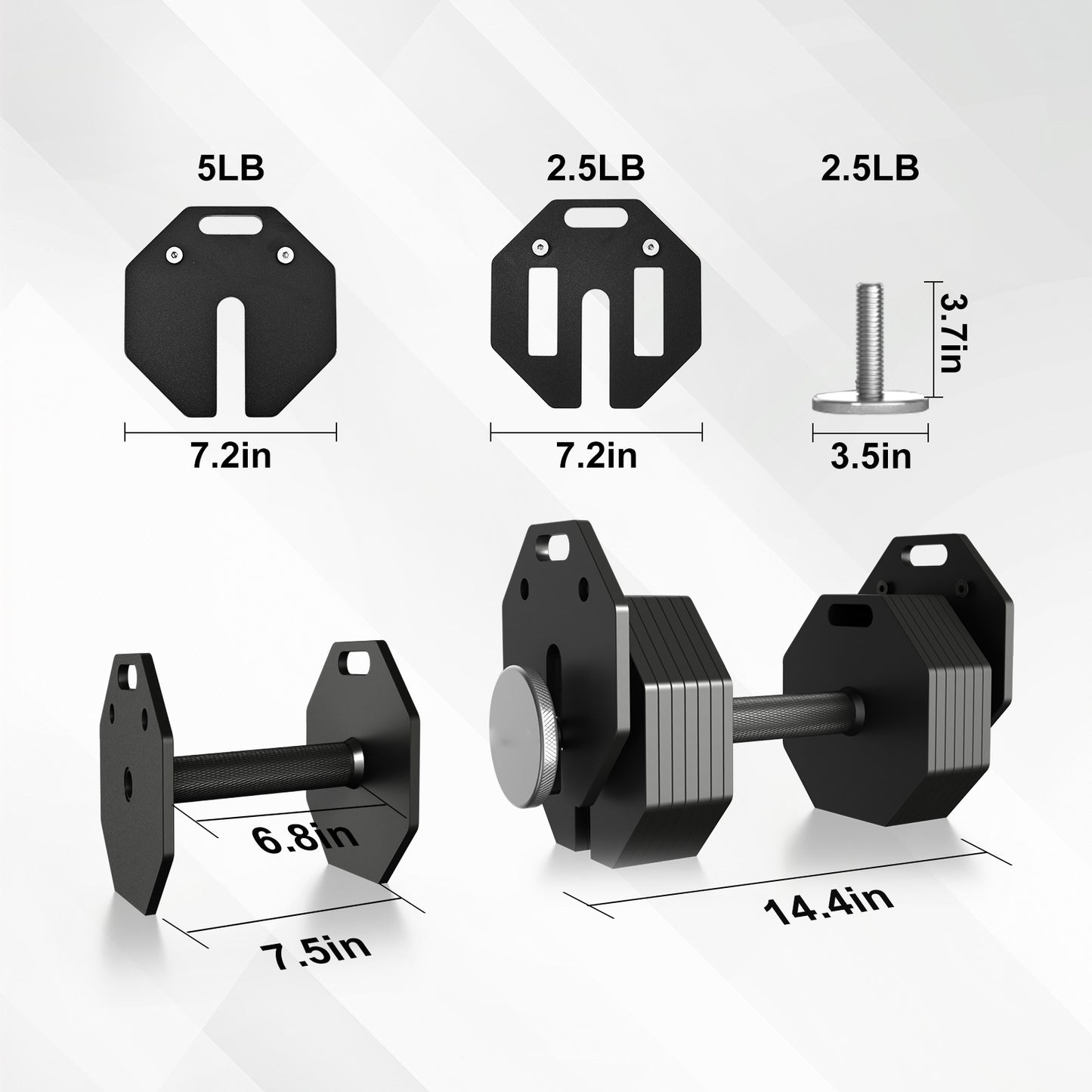 90LB Octagonal Dumbbells