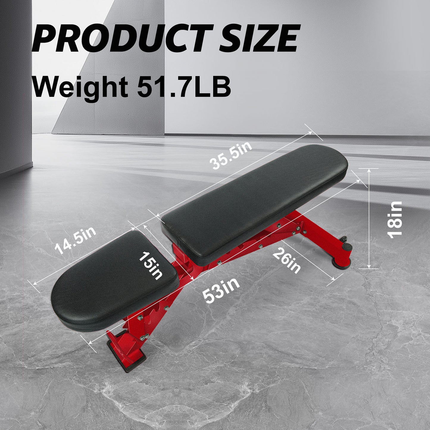 Adjustable Weight Bench, 1000LBS Weight Capacity Heavy-Duty Strength Training Bench, 8 Backrest & 3 Sitting Positions, Flat/Incline/Decline/Upright for Full Body Workout for Home Gym Dumbbell Exercise Red