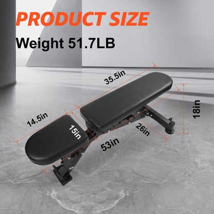 Adjustable Weight Bench, 1000LBS Weight Capacity Heavy-Duty Strength Training Bench, 8 Backrest & 3 Sitting Positions, Flat/Incline/Decline/Upright for Full Body Workout for Home Gym Dumbbell Exercise Black